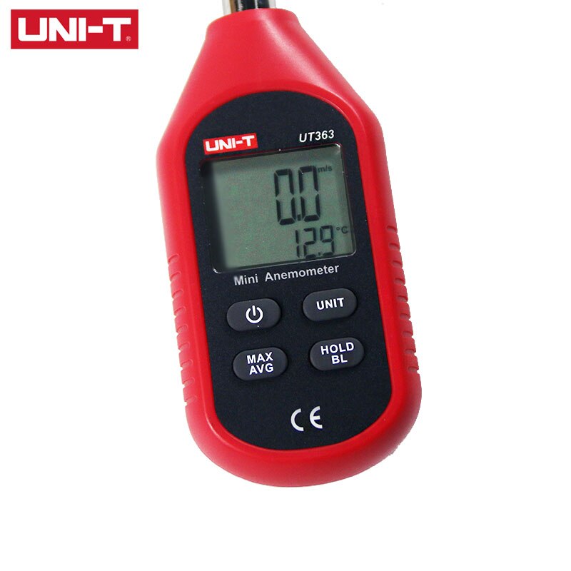 UNI-T UT363 Handheld Anemometer Mini Digital Wind Speed Measurement Temperature Tester Air Flow Speed Wind Meter LCD Backlight