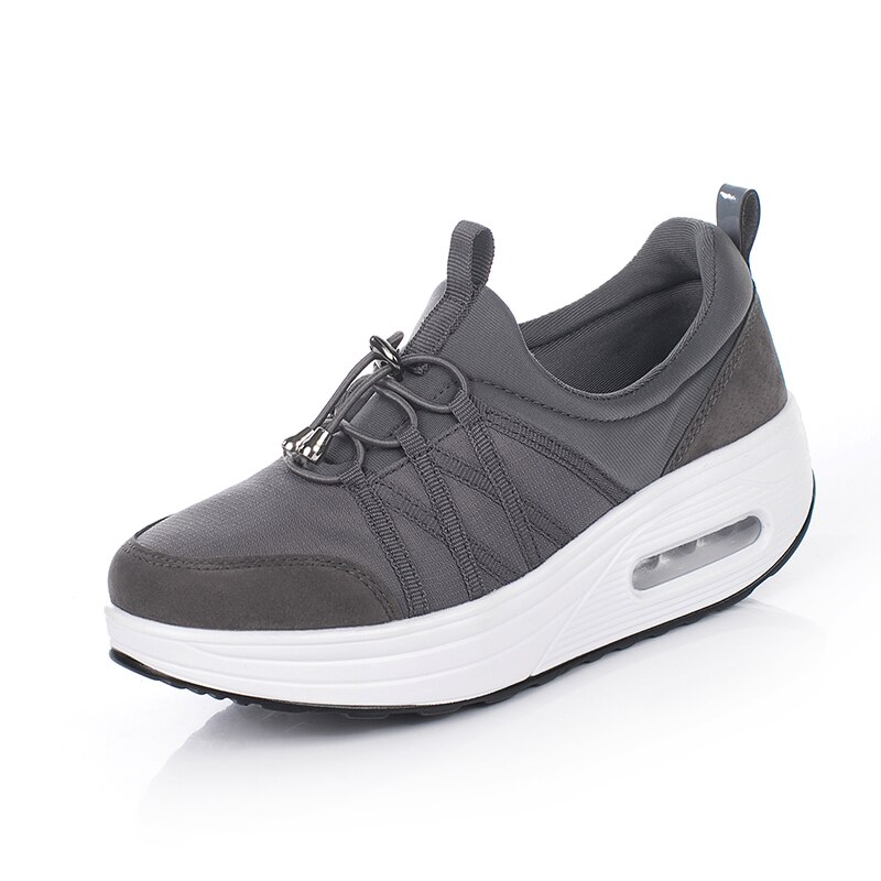 WOWOZZ Toning Shoes for Women - Lightweight Slimming Swing Sneakers - Platform Trainers: Gray / 35