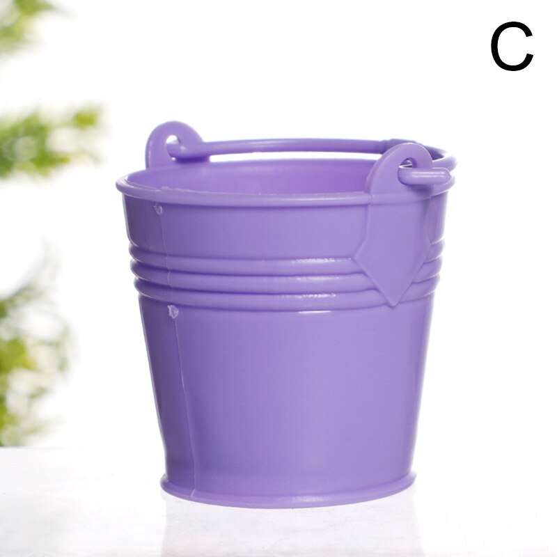 Plastic Bucket Home Decoration Ornaments Mini Crafts Desktop Storage Bucket Garden Watering Container Household Water Bucket: C