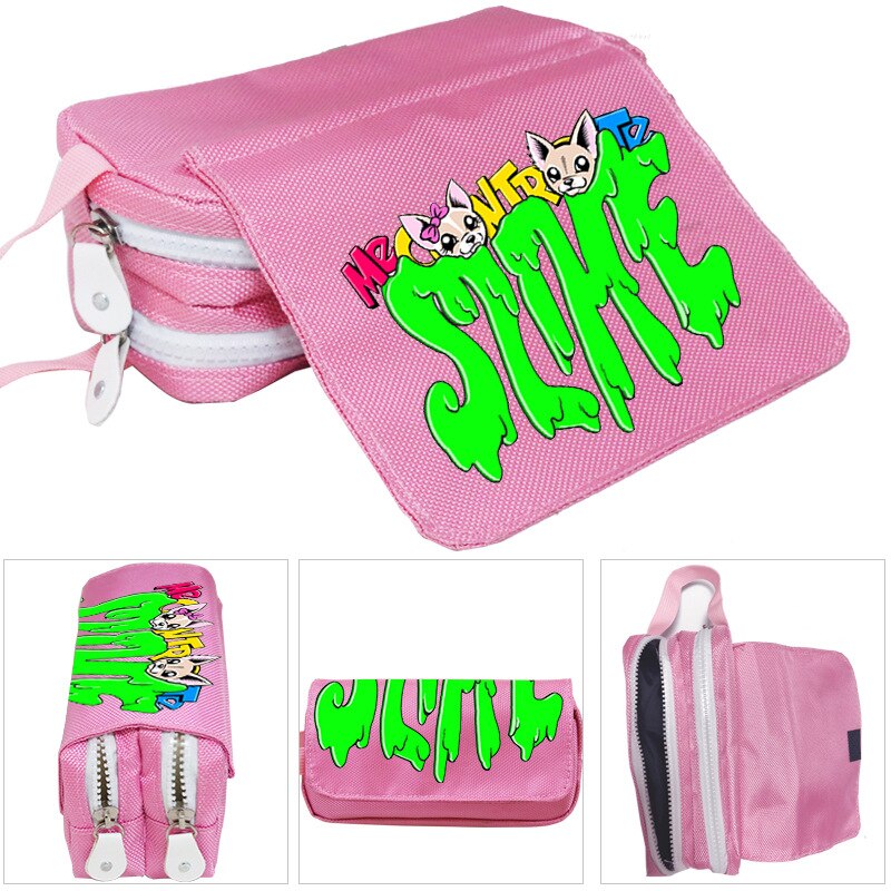 Lady Cosmetic Bag Girls Big Pencil Pouch Me Contro Te Pencil Case Oxford Cloth Double-layer Pencil Bag for School Student Boys: pink 3