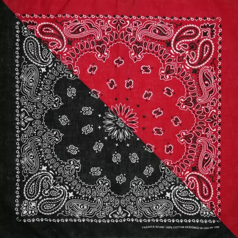 Bohem paisley blomster dobbel farge blokk unisex bomull lomme firkantet skjerf pannebånd halstørkle hip hop armbånd hals slips: Svart