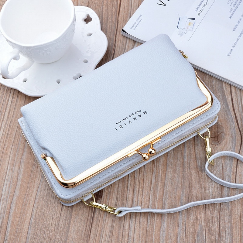 Dames portemonnee merk mobiele telefoon portemonnee grote kaarthouders portemonnee handtas portemonnee clutch messenger schouderbanden tas crossbody: E773284a