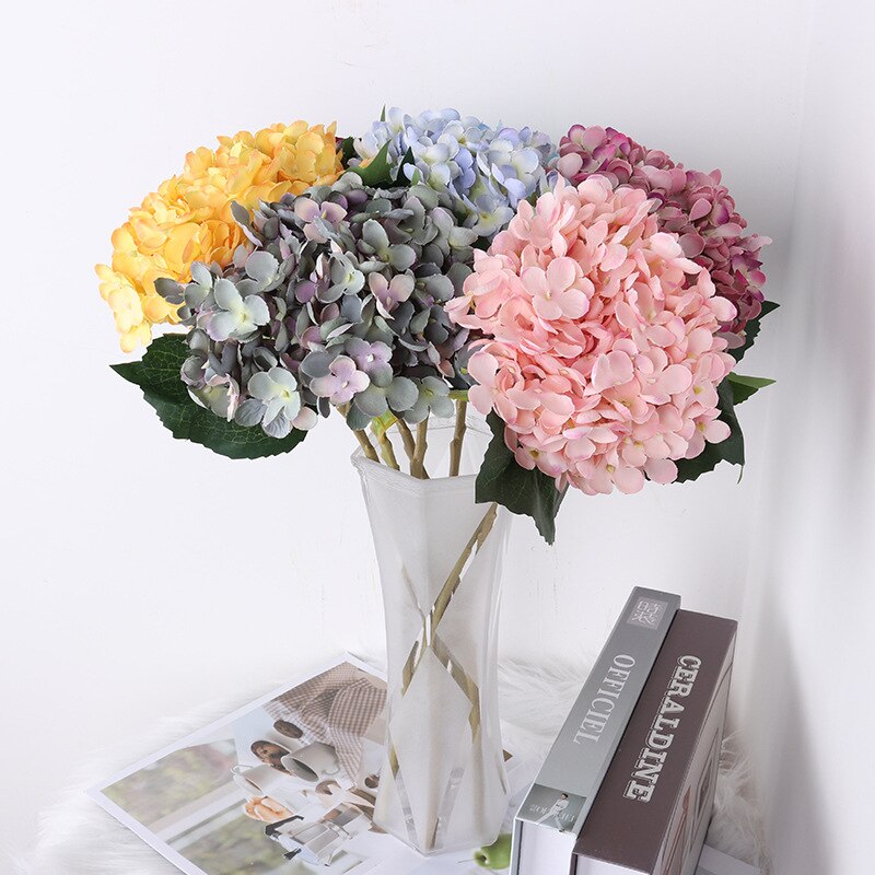 Artificial Silk Hydrangea Wedding Decoration Holding Flowers Single Hydrangea Flower Arrangement Accessories Diy Christmas Home