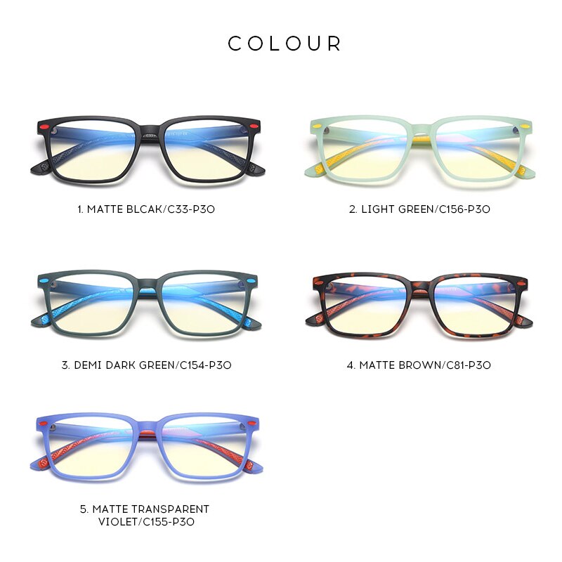 Kids Anti Blue Light Square Glasses TR90 Frame for Boy Girl Clear Lenses UV400 Computer Children Eyeglasses