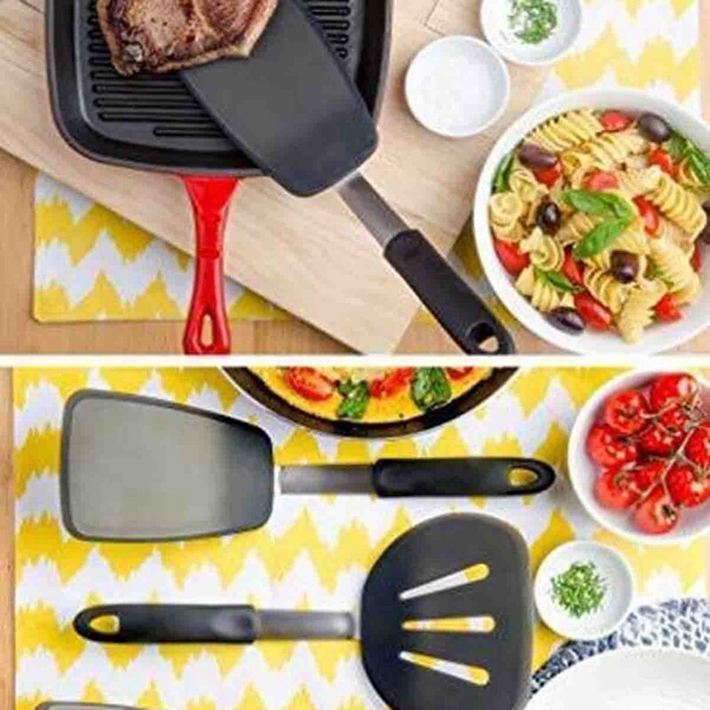 StarPack Premium Flexible Large Silicone Turner Spatula - High Heat Resistant to 600 Fahrenheit, Hygienic One Piece