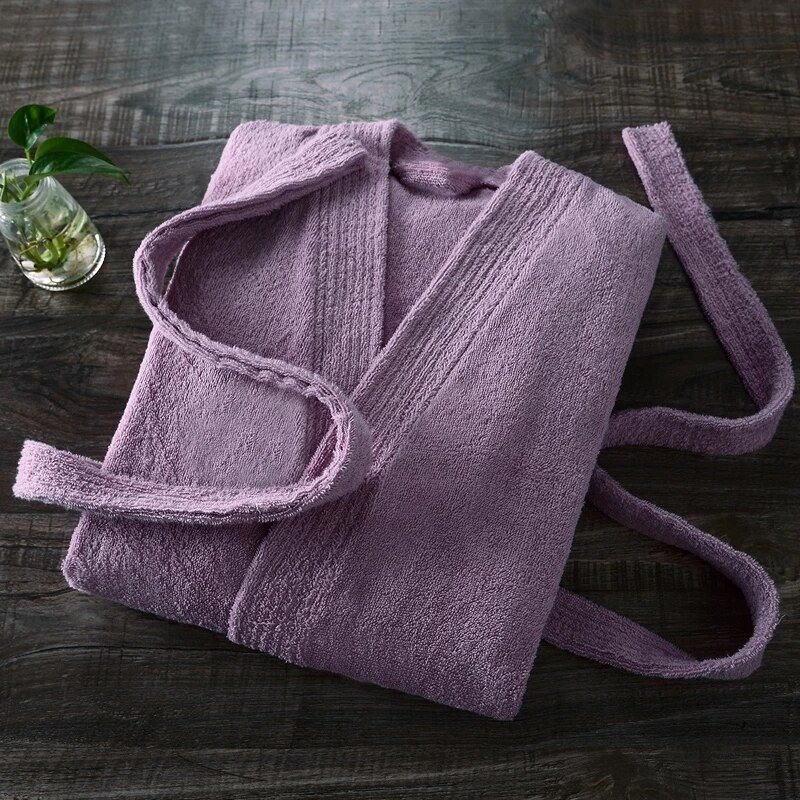 Peignoir 100% coton pour hommes, serviette chaude épaisse, en molleton de coton, robes de chambre longues, hôtel Spa, Robe de demoiselle d&#39;honneur, doux, hiver