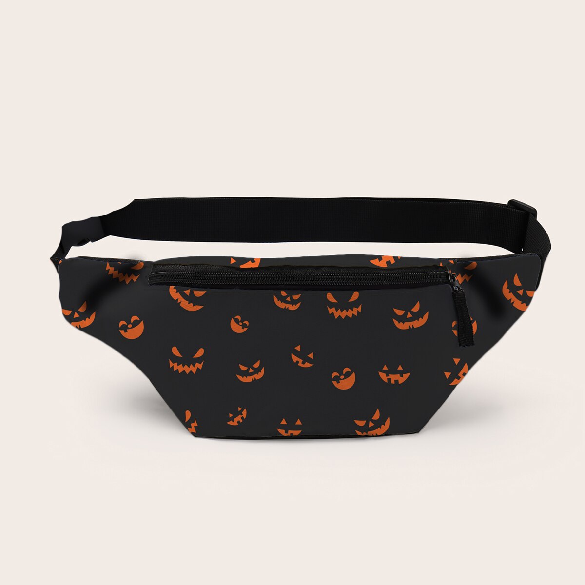 Riñonera Deanfun para mujer, riñonera con estampado de calabaza de Halloween, riñonera negra para mujer, bolso, bolsos D18084: Default Title