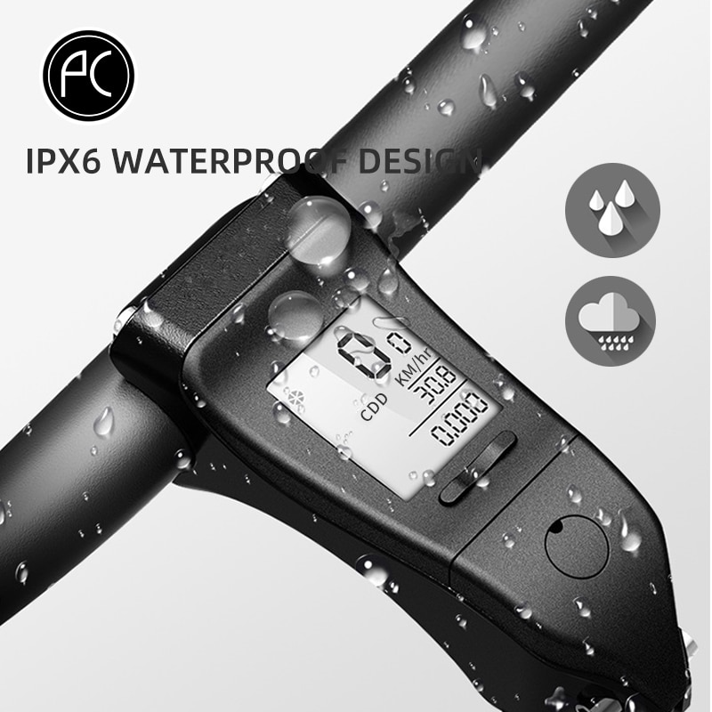Pcycling Fiets Computer Bike Wired Stopwatch Fietsstuur Stuurpen Riser Stopwatch Waterdicht IPX6 Backlight Engels