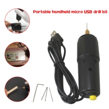 DC 5V mini trapani elettrici strumenti per gioielli trapano portatile micro USB portatile con punte da 3 pezzi per creazione di gioielli artigianato in legno fai-da-te