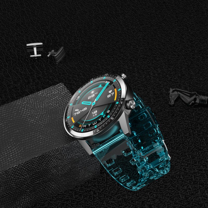 18mm 20mm 22mm gjennomsiktig reim for huawei watch  gt 2e / honor magic watch 2 for samsung watch 46mm galaxy watch active 2 band