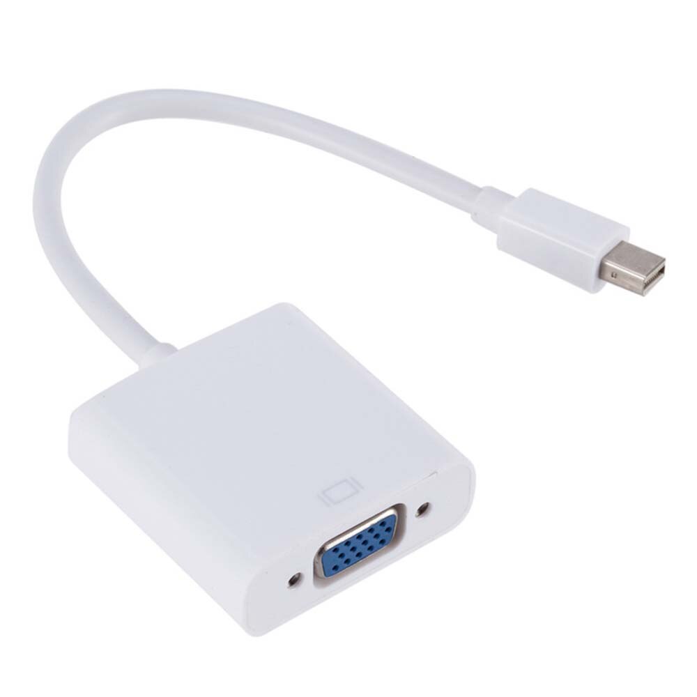 Yubeter Mini Dp Naar Vga Video Adapter 1080 P Thunderbolt Display Port Naar Vga Kabels Mini Dp Naar Vga Patch koord Iso: White