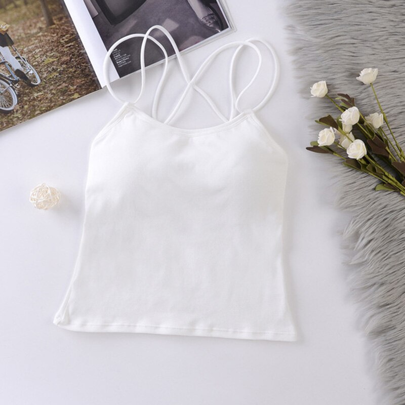 Vrouwen Tank Crop Top Sexy Ondergoed Sleeveless Tee Tank Tops Vrouwelijke Sexy Lingerie Cropped Top Womens Hemdje Femme 2022: WHITE