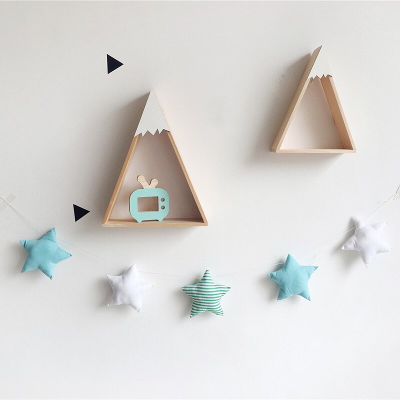 Guirnalda nórdica de estrellas y luna para decoración de pared, cartel de , alfombra de cama, banderines para Baby Shower, adorno colgante para habitación de niños, accesorios para fotos