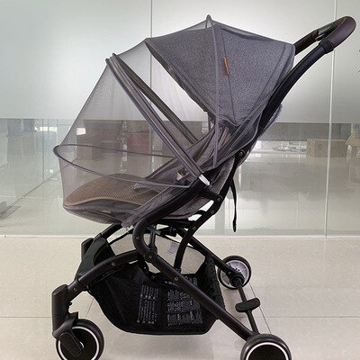 Accessoires de Protection contre les insectes volants, berceau pour enfants, Buggy en maille, couverture complète, filet anti-moustiques sûr, poussette pour bébé: GRIS FONCÉ