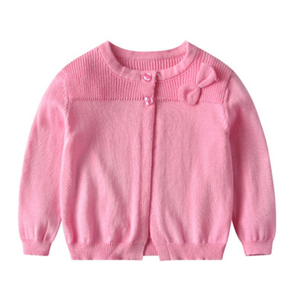 Summer Children Cardigan Hollow Out Girls Knitted Jacket Thin Knitwear Outerwear Coat AA5333: Pink / 12M