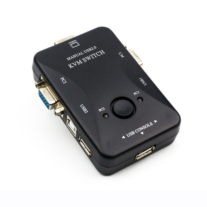2 Ports KVM Switch USB VGA Converter Two In One Out Multi-Computer Sharing Mouse Keyboard Host Video Display