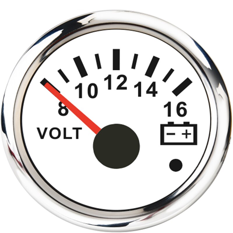 Waterdichte IP67 Auto Marine Voltmeter Volt Meter Gauge 16-32 Volt 8-16 Volt Auto Voltage Meters Met lage Voltage Waarschuwing Licht: WS 8-16V