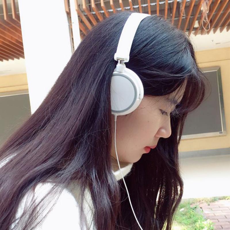 3.5mm Headphones Potable Gaming Headset Wired Earphone Fold Flat Stereo Bass Audio HiFi Headphones With Mic For Laptop PC