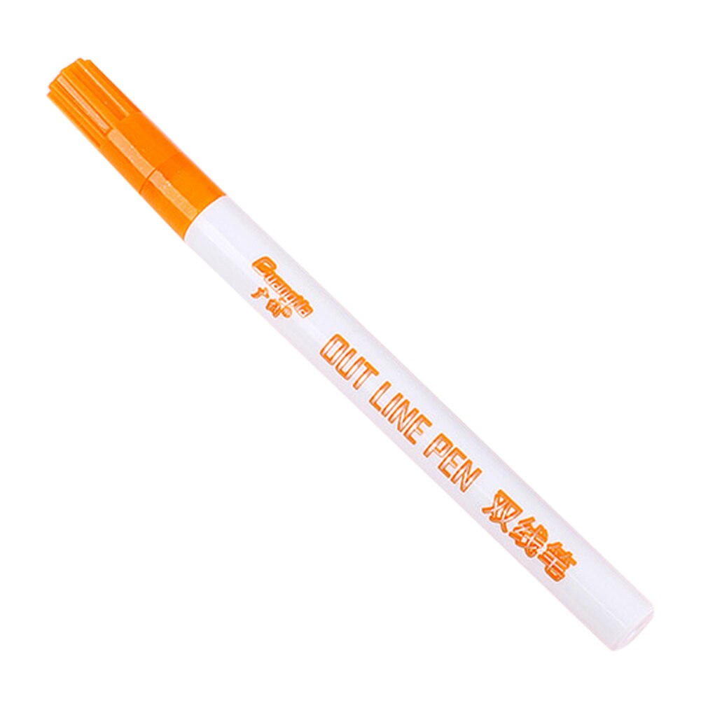 Card Writing Drawing Double Line Outline Pen Portable for School DIY Poster TI99: Orange