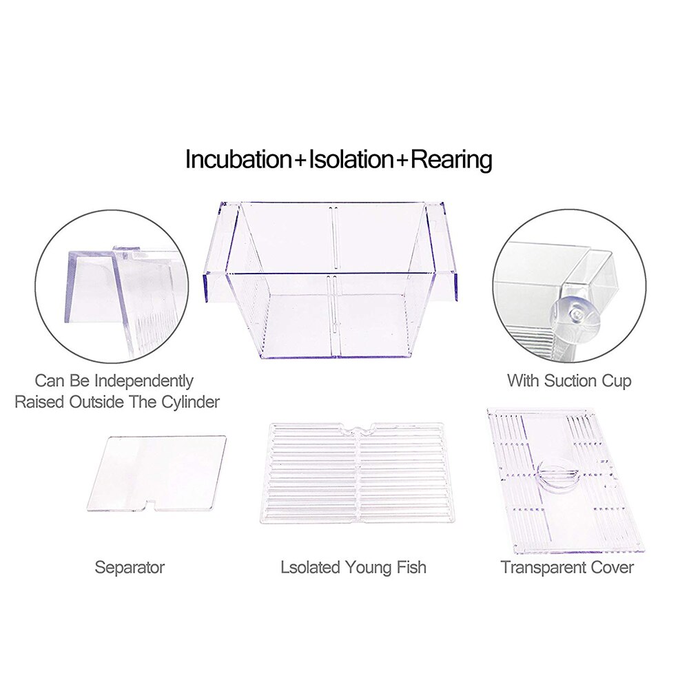 Acrylic Fish Tank Breeding Isolation Box Aquarium Hatchery Incubator Holder Transparent Box Aquarium Fish Tank