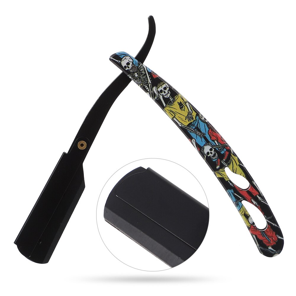 Hair Styling Razor Durable Barber Manual Shaver Barbershop Hairdressing Supply: Black