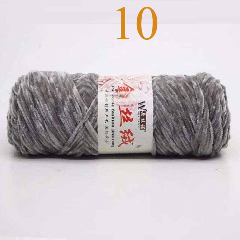 100g Chenille Blanket Yarn Soft Rainbow Wool Craft Sweater Yarn Chunky Crochet Baby Knitting Thick DIY Velvet Sweater Hats Scarf: Gold