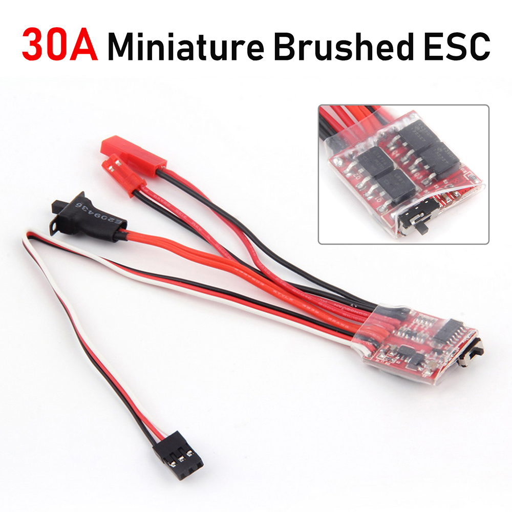 20A 30A Brushed ESC RC Motor Micro ESC for Mini 1/16 1/18 1/24 RC Car Boat Tank w/Brake: Yellow