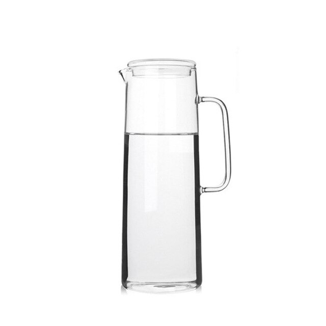 1.2L 1.4L Cold Glass Water Bottle Jar Kettle Transparent Large Capacity Heat Resistant Coffee Pot with Handle Teapot Pitchers: The glass cover / 1.4L