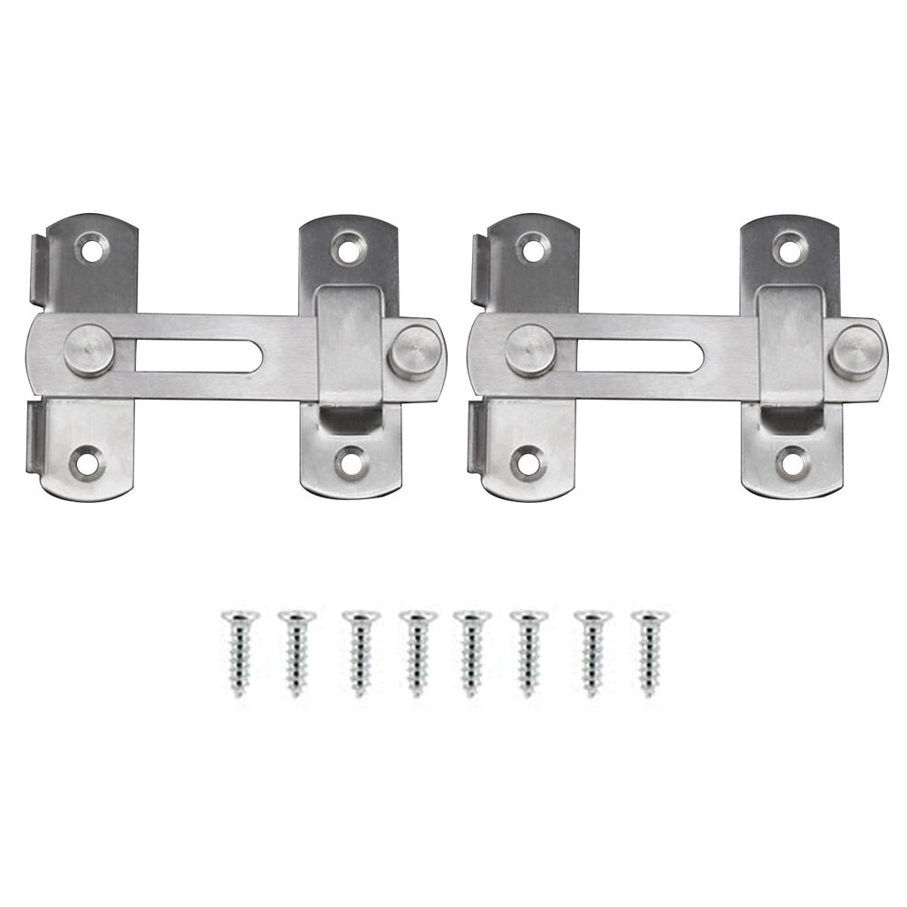 2pcs/pack Furniture With Screws Easy Install Cabinet Hardware Stainless Steel Security Drawers Gate Latches Door Bolt Window
