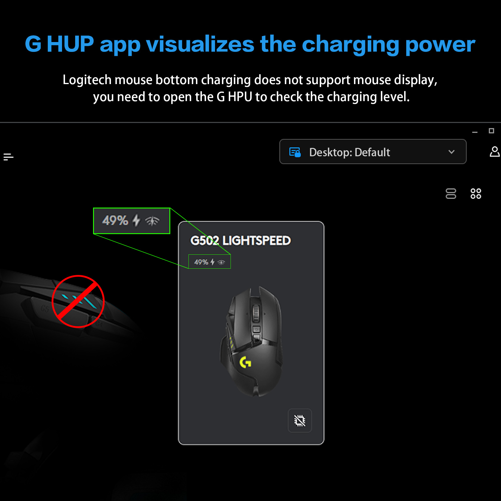 Fanxoo G-Power Mouse Wireless Charging Dock for Logitech G502 G502X Plus GPW G903 with RGB light computer volume control knob