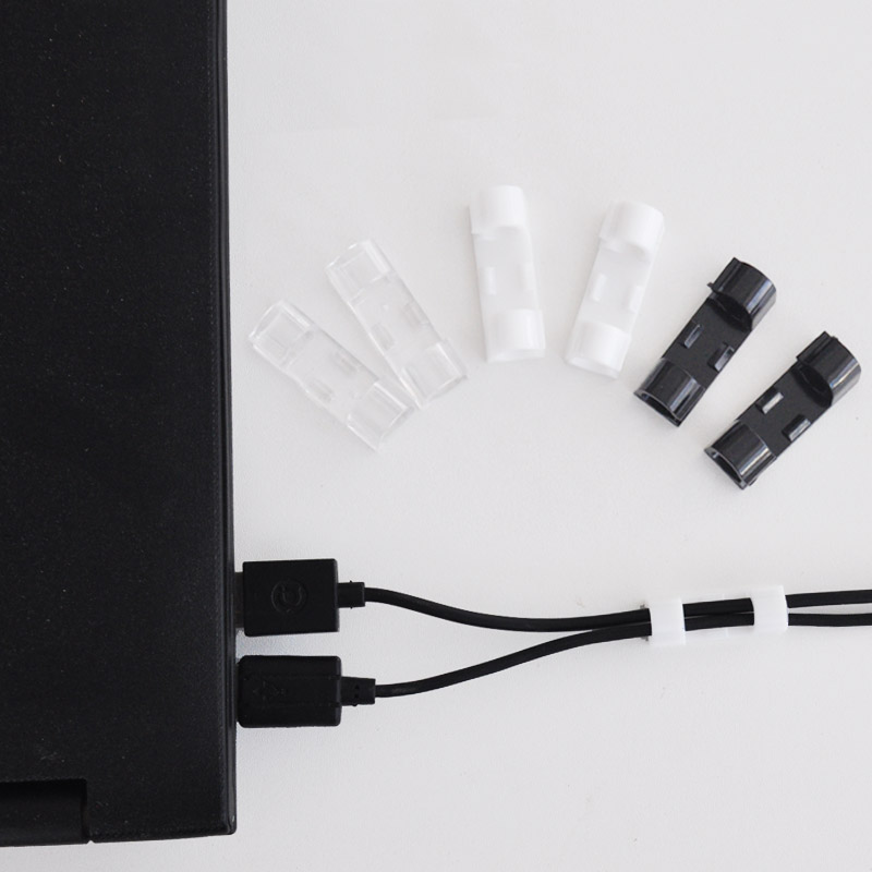 20 clip per cavi, organizer, supporto per cavi, gestione dei cavi, gestione dei cavi autoadesiva, avvolgicavo a morsetto fisso