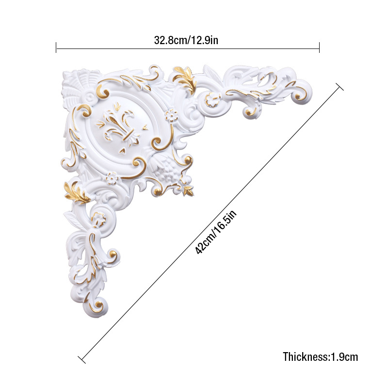 Home decor ceiling lamp corner flower decoration stickers furniture decals hollow PVC home accessories DIY wood carving flowers