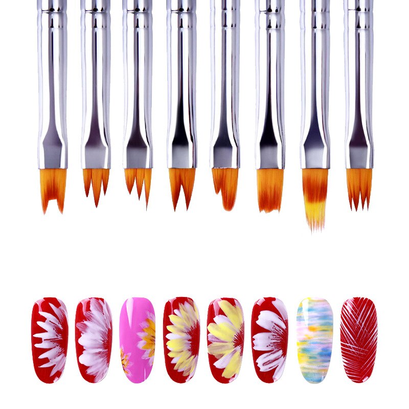 Lápiz de pétalos para uñas, herramientas de manicura de pluma, pincel pintado para decoración de uñas, apto para todas las pieles, 6 formas a elegir, 1 unidad