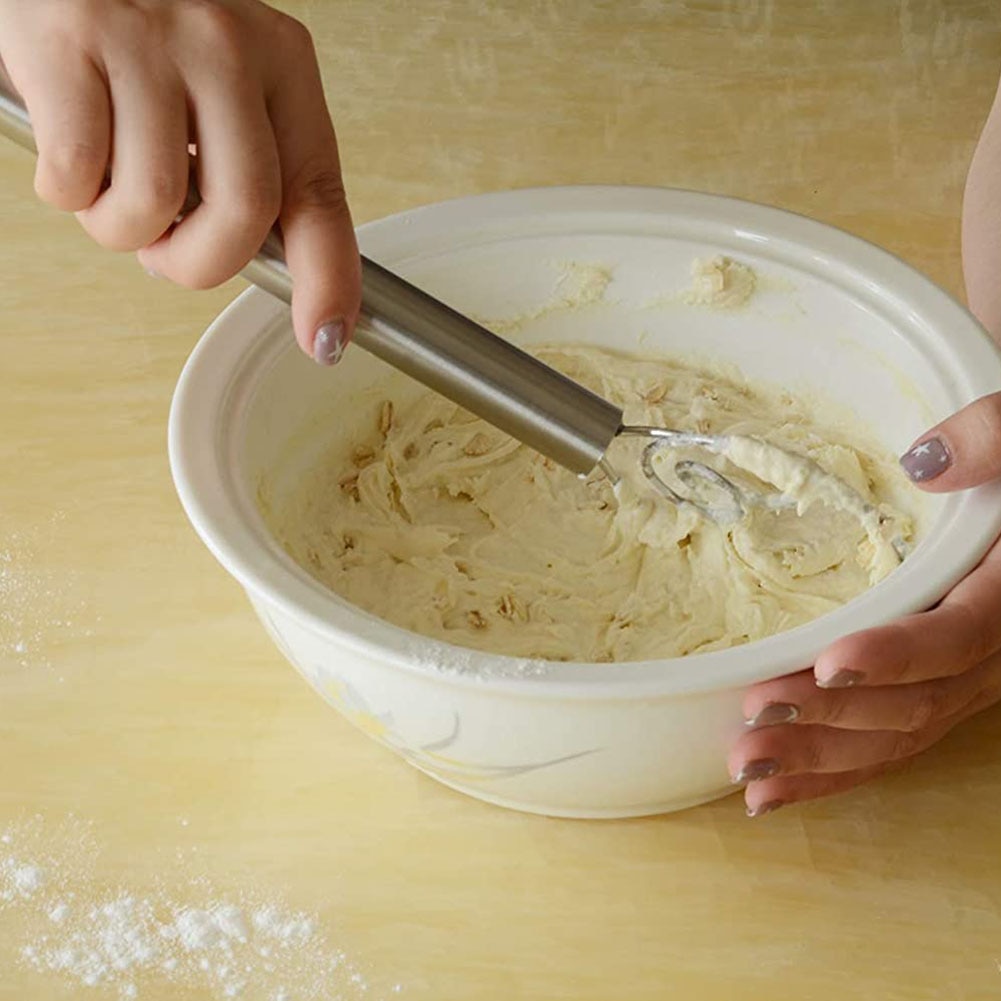 Batidor de huevos de acero inoxidable, 1 Uds., utensilio de cocina, batidor de masa, batidor Manual, batidora