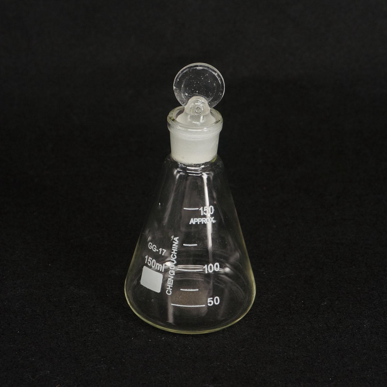 150ml Lab Borosilicate Glass Erlenmeyer Conical Flask with Ground-in Stopper