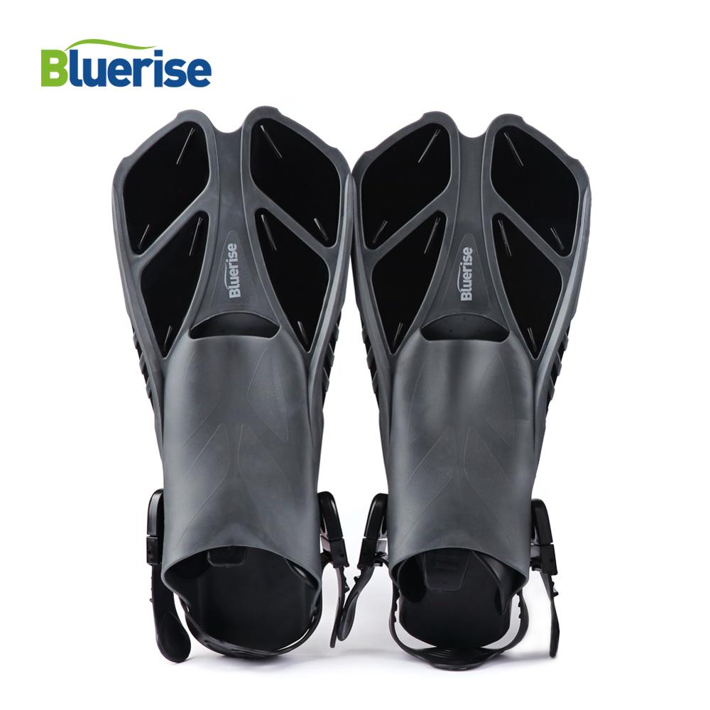 BR BLUERISE Flippers Water Sport Swimming Fins Snorkel Neoprene Anti-slip Swim Shoe Scuba Swimming Diving Fins For Adults: Blcak / L/XL