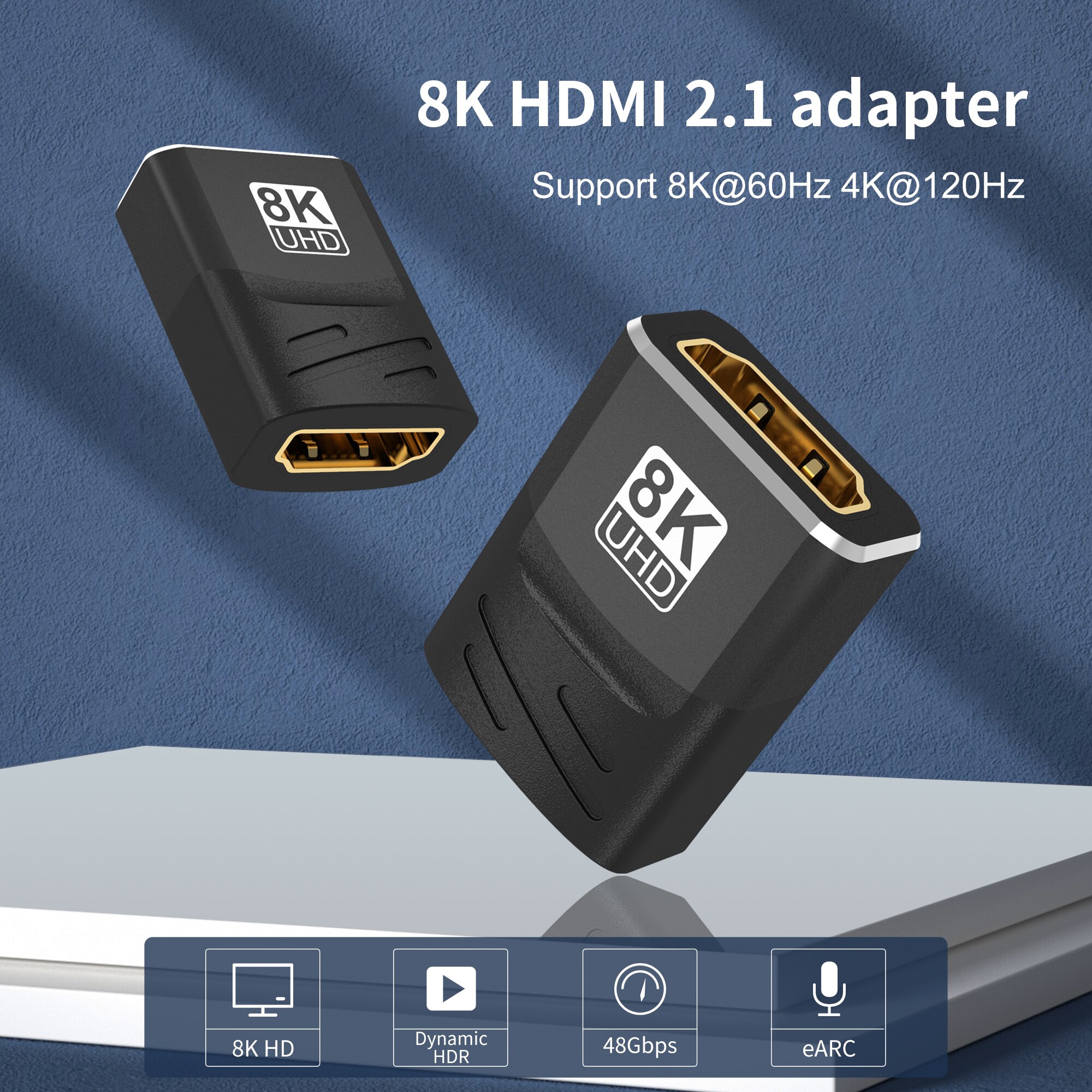 HDMI Extender 8K@60Hz 4K@120Hz HDMI 2.1 Connector Cable Extension Adapter Coupler for PS4/3 TV Switch HDMI Extender