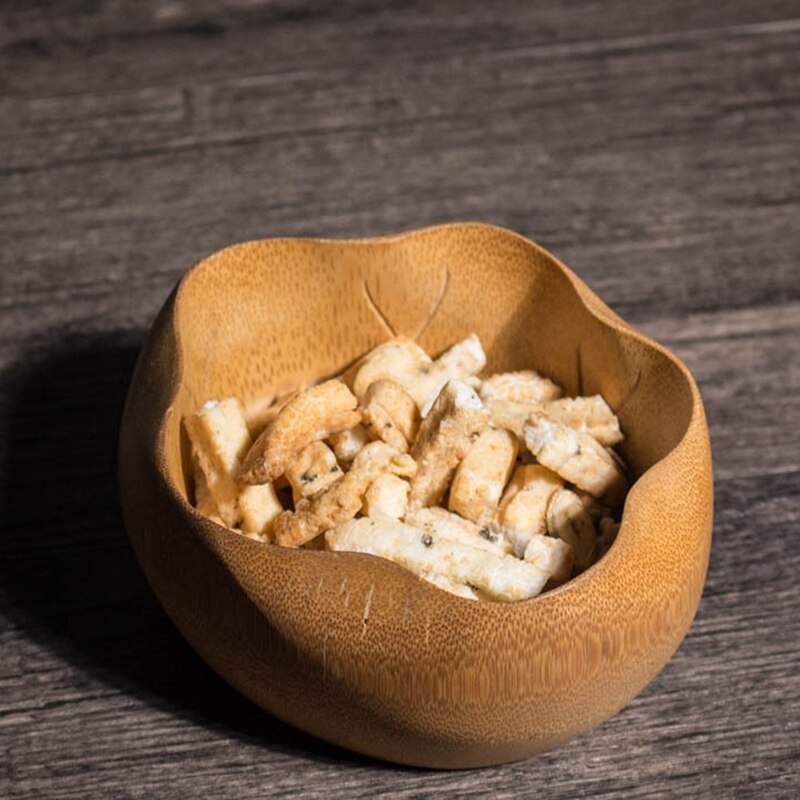 Bambusowa miska z liści lotosu miska dla dzieci zestaw robić przechowywania herbaty bambusowe rękodzieło