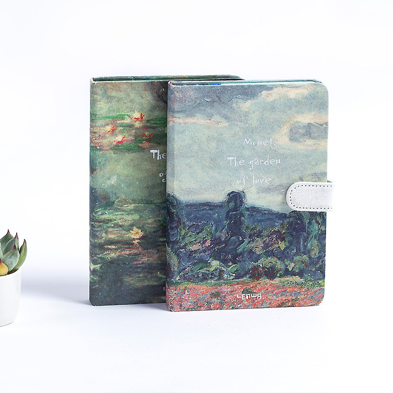 Creatieve Briefpapier Hardcover Dagboek Monet Tekening Stijl Handboeken Schema Plan Notebook