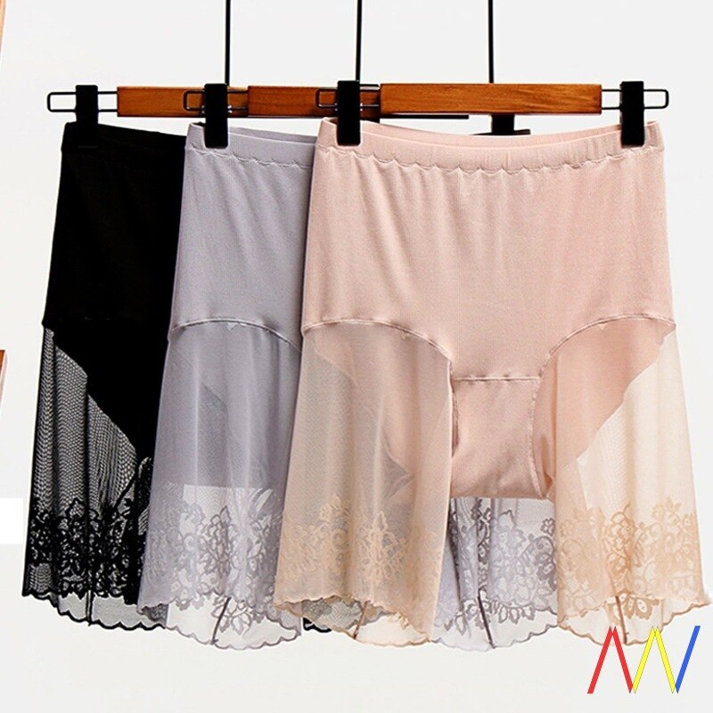 De talla grande pantalones cortos bajo falda de encaje Sexy Anti rozaduras muslo Braga pantalón de protección damas pantalones ropa interior ropa de gran tamaño pantalones de seguridad de las mujeres