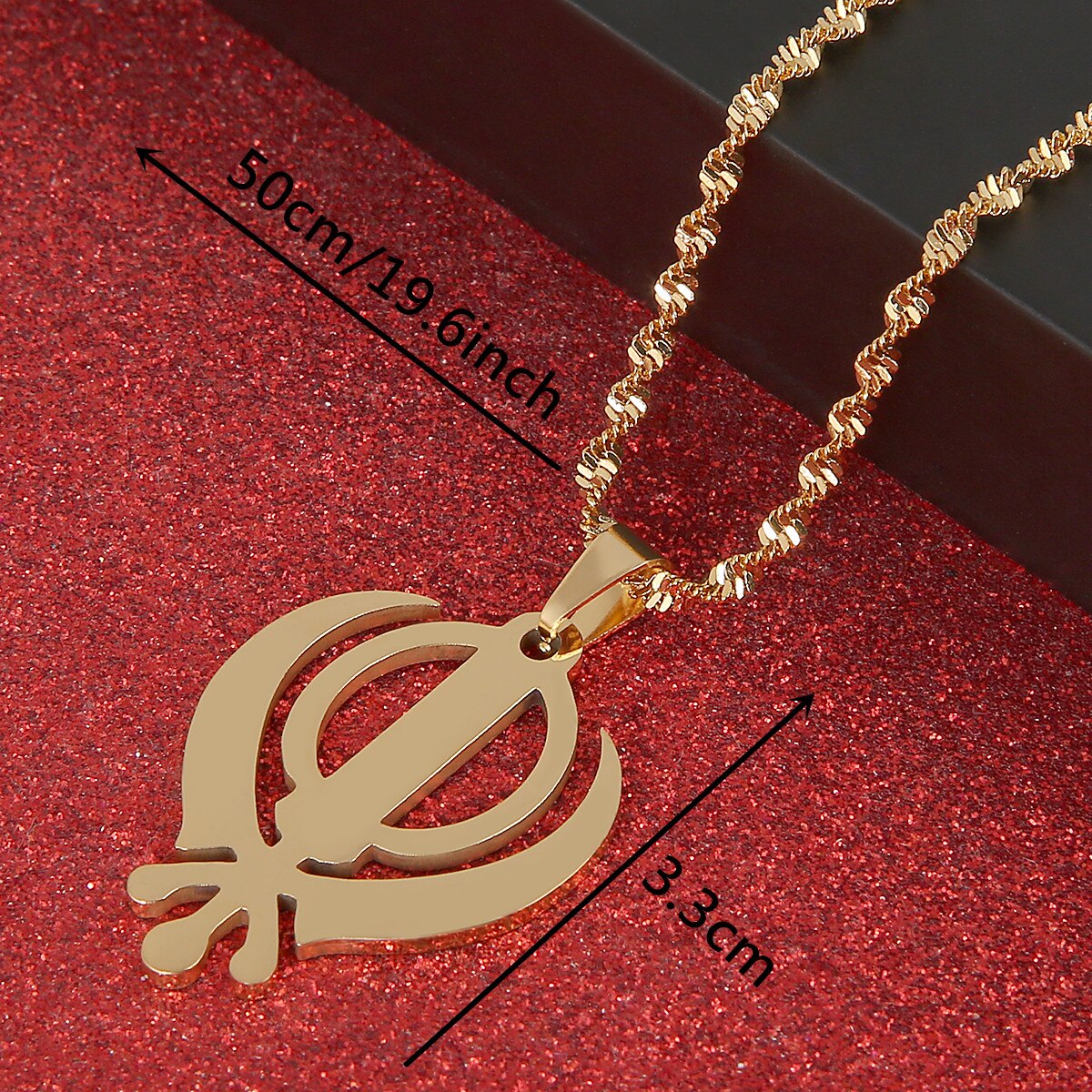 Rvs Trendy Sikhism Hanger Ketting Sikh Khanda Sikhs Religieuze Ketting Sieraden