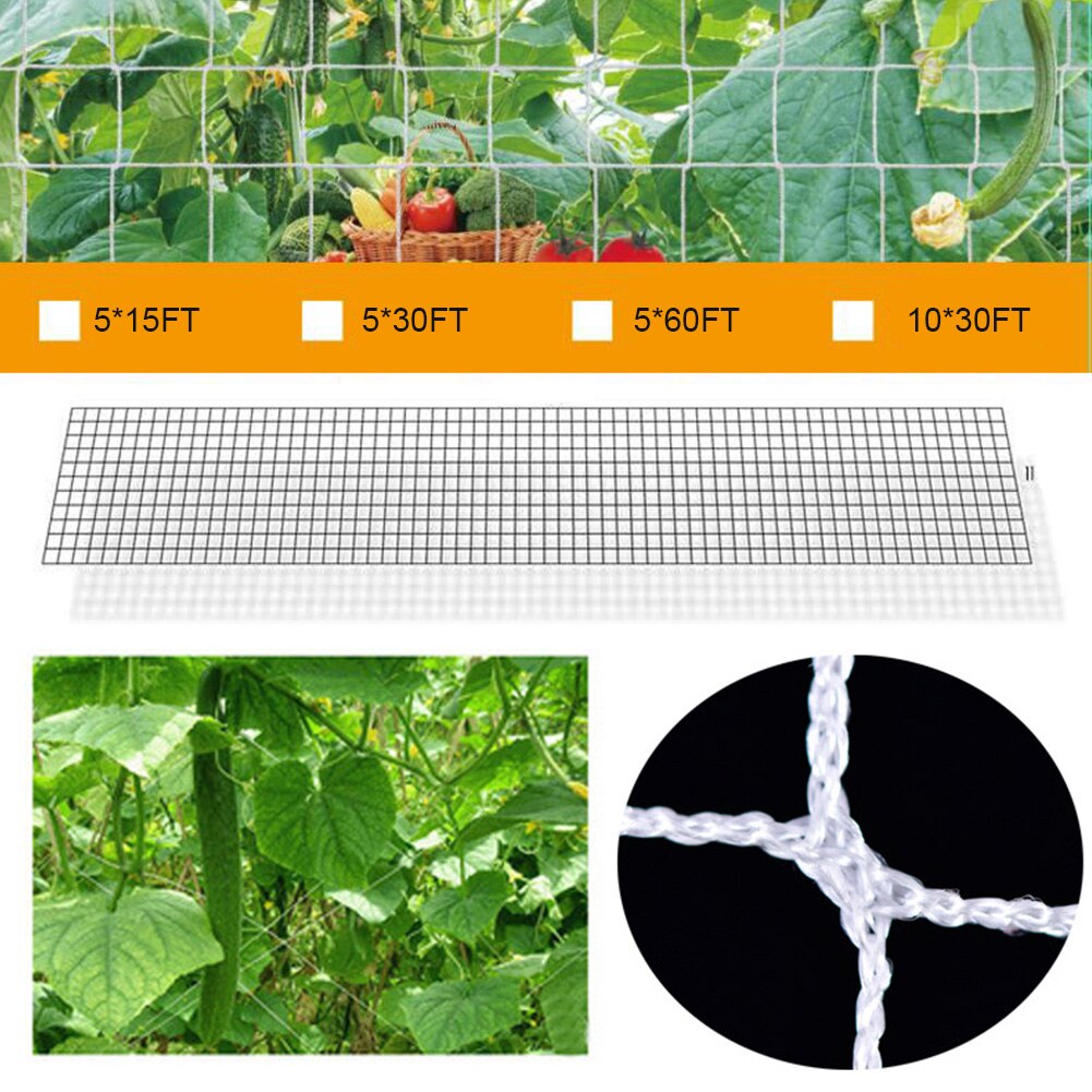 Hydrocultuur tuin vierkante ondersteuning polyester accessoires gaas trellis netten fruit groenten klimplanten komkommer plant klimnet