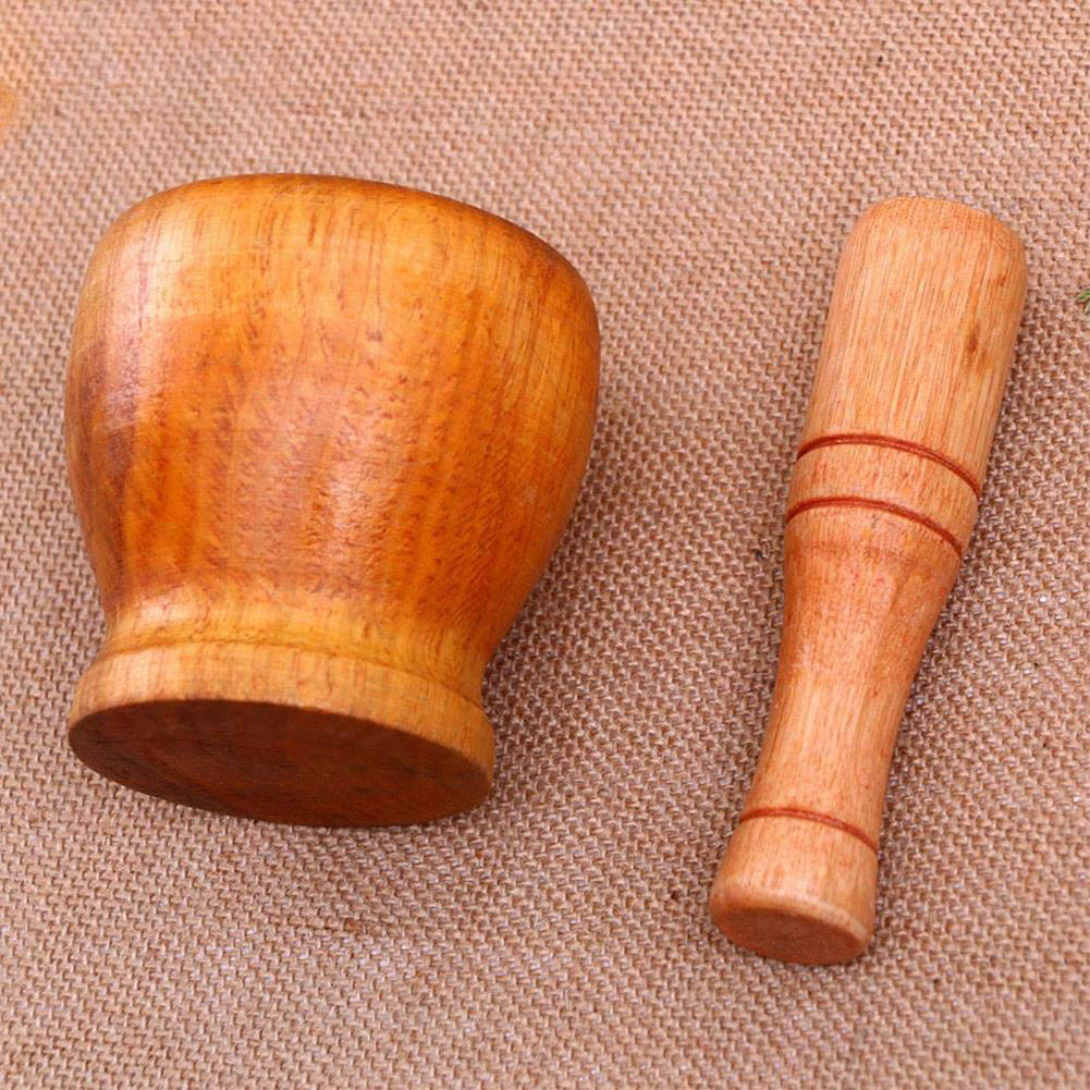 Juego de mortero y mortero de madera, triturador de especias, pimienta y hierbas, molinillo para ajo, Bol para mezclar, Bol para prensa, utensilios de cocina