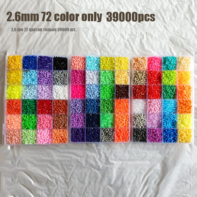Kit de perles Perler 5mm/2.6mm, ensemble complet de perles Hama avec panneau perforé et fer, Puzzle 3D, jouet de bricolage pour enfants, jouet artisanal fait à la main,: YELLOW