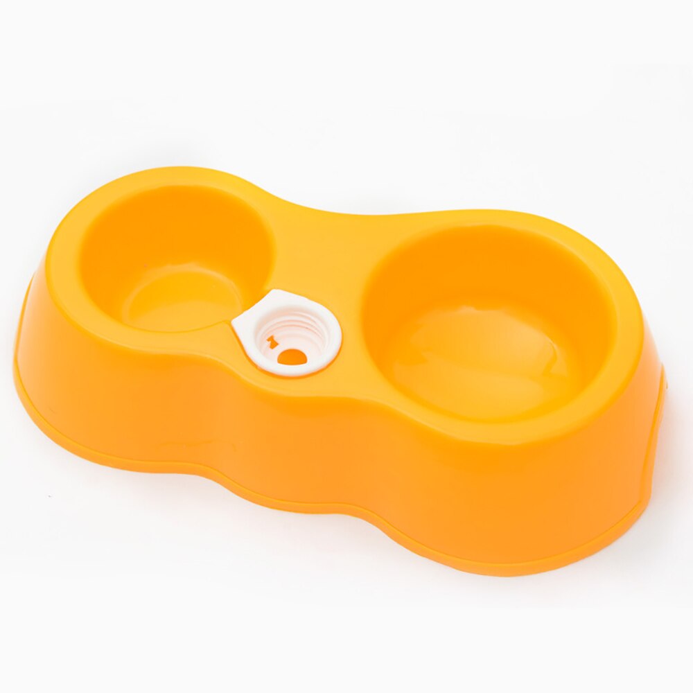 Automatische voerbak voor honden, dubbele voerbak van kunststof, voerbak voor honden, puppy's, katten, waterdispenser, voerbakjes: Oranje