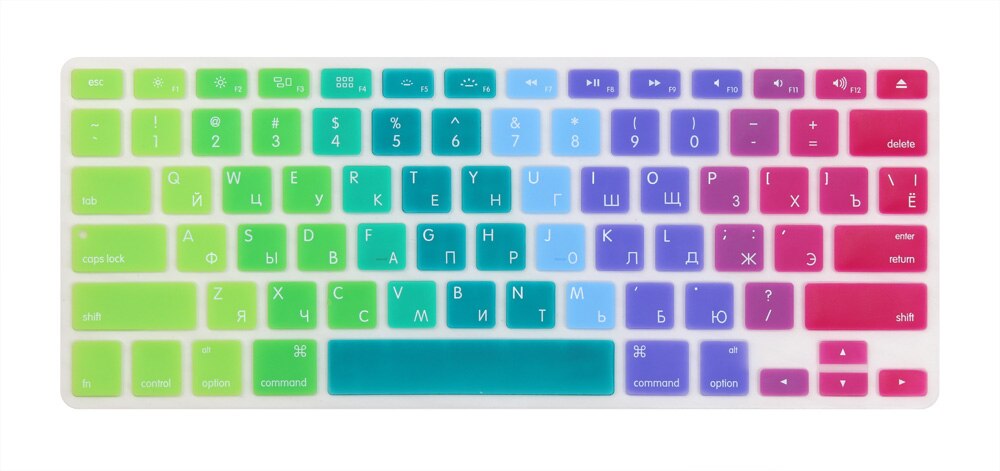 Russian US Enter Keyboard Cover for for Mid -Mid MacBook Pro 13 15 inch Retina/CD ROM A1502 A1425 A1278 A1398 A1286: Rainbow