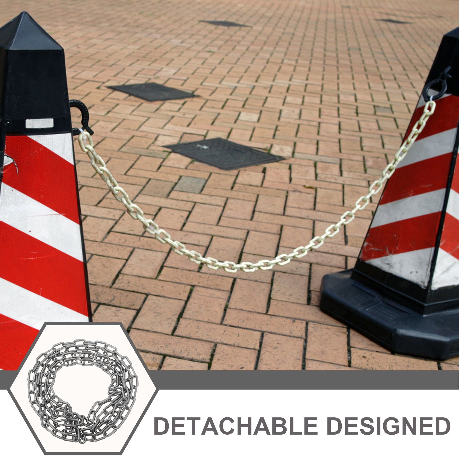 Plastic Safety Chain Warning Barrier Crowd Parking Lot Traffic Guidance Caution Security Chain Stop Sign Door