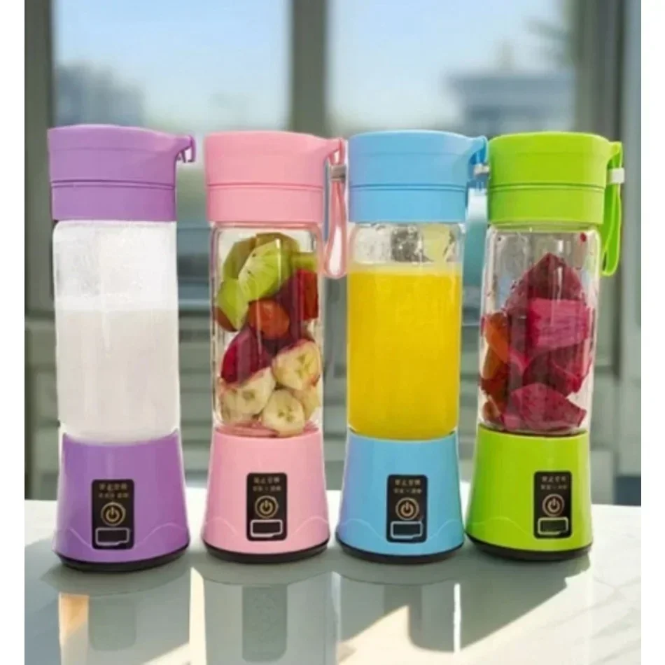 Bærbar mini usb-oppladbar blender med 380ml reisefruktjuicerkopper, håndholdt smoothie-maskin for shakes og juice på farten