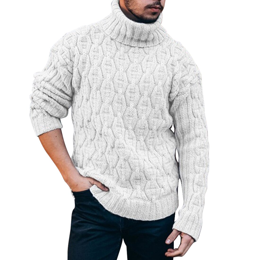 Heren Trui Coltrui Dikke Warme Heren Truien Wollen Trui Hoge Schildpad Hals Casual Solid Sweter Pull Homme: color 1 / Asian Size M