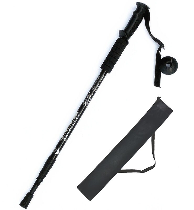 2pcs/Set Walking Poles Foldable Nordic Trekking Poles Walking Sticks Telescopic Scandinavian Anti Shock Hiking Stick: black